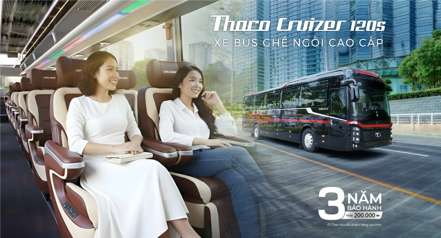 Ra mắt xe ghế ngồi cao cấp THACO Cruizer 120S thế hệ mới phiên bản 29 chỗ