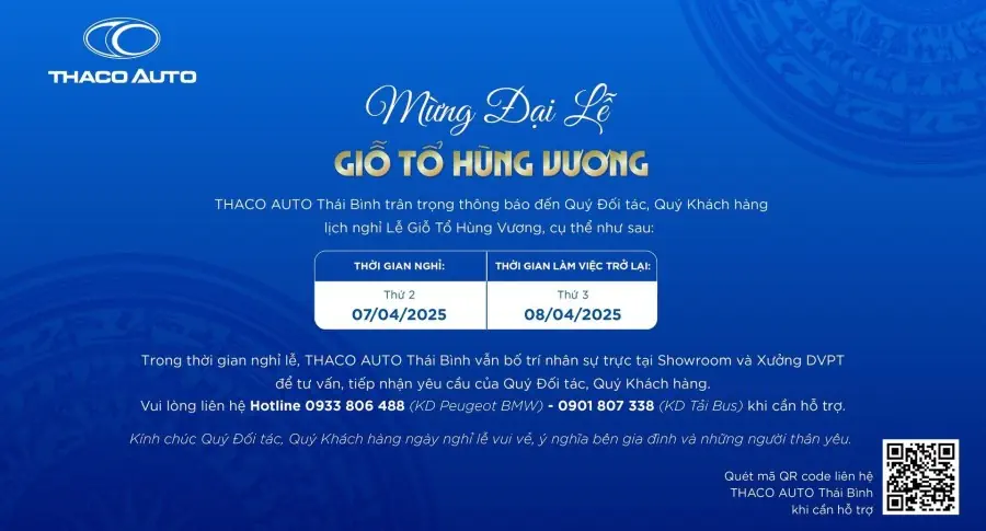 THÔNG BÁO LỊCH LÀM VIỆC DỊP GIỖ TỔ HÙNG VƯƠNG 10/3