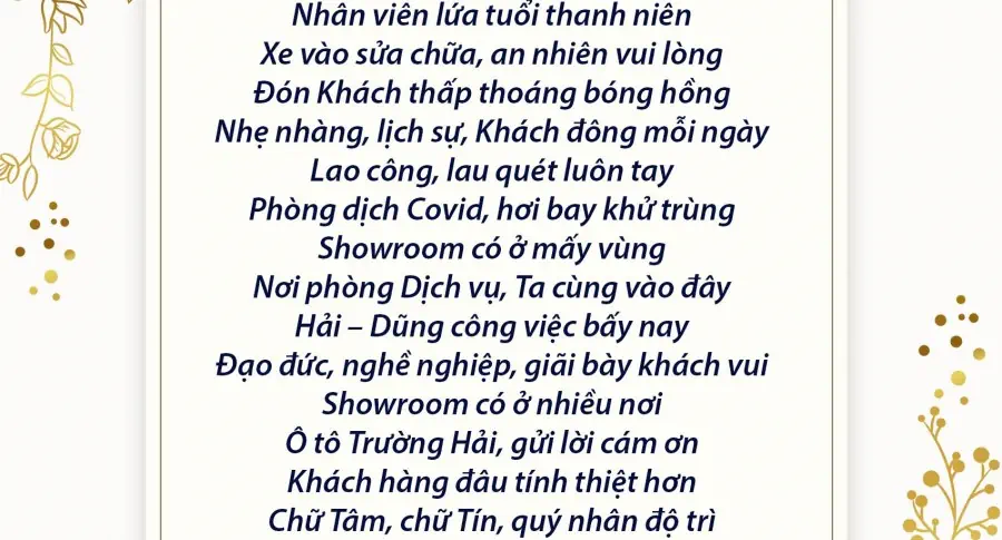 Khách hàng làm thơ khen tặng KIA Vinh