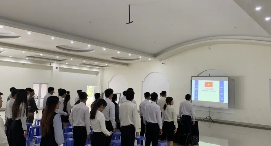 Chào cờ tháng 3/2024: THACO AUTO Trà Vinh tập trung công tác quản trị trong từng mảng hoạt động