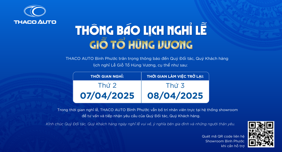 THÔNG BÁO LỊCH NGHỈ LỄ - GIỖ TỔ HÙNG VƯƠNG
