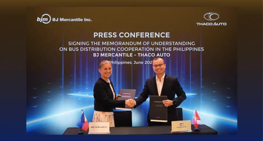 THACO AUTO hợp tác với Tập đoàn BJ Mercantile phân phối xe bus thương hiệu THACO tại Philippines