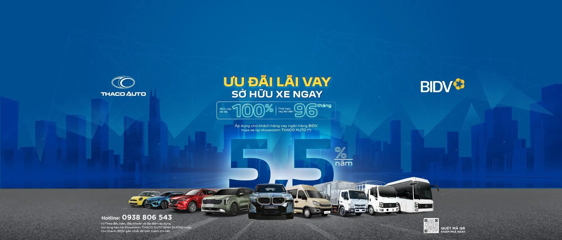 THACO AUTO BÌNH DƯƠNG hợp tác BIDV triển khai gói vay mua xe ưu đãi đến 100% giá trị xe, lãi suất chỉ từ 5,5%/năm